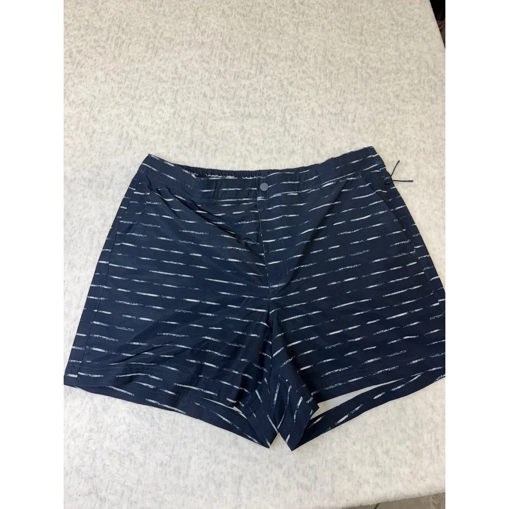 VRST Mens Slim Fit Short Navy Dash Print Boxer Brief Liner Large NEW